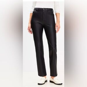 Loft Five Pocket Straight Pants in Faux Leather size 27/4 NWT